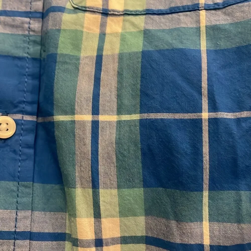Children’s place cotton long sleeve blue plaid button up new with tag